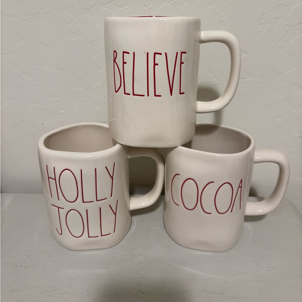 Rae Dunn Holiday Mugs Set